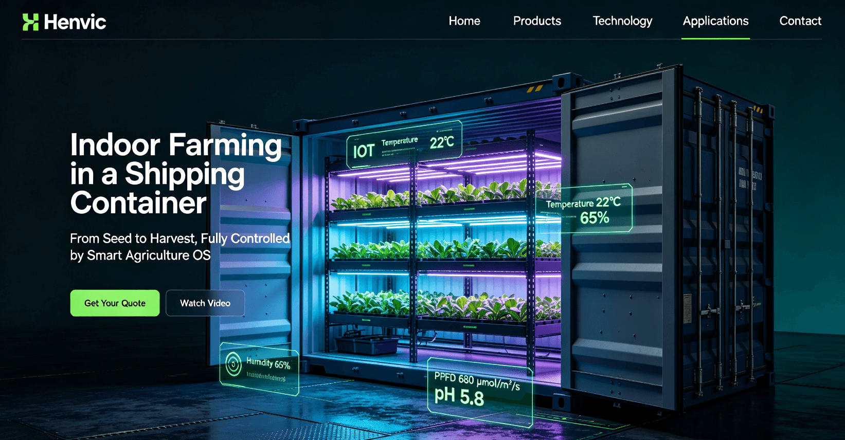Henvics Hengyu Intelligent Container-Pflanzenfabrik debütiert auf der internationalen Agrartechnik-Ausstellung